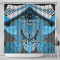 Aotearoa Iwi Ngati Porou Shower Curtain Maori Kowhaiwhai Pattern LT19 - Polynesian Pride