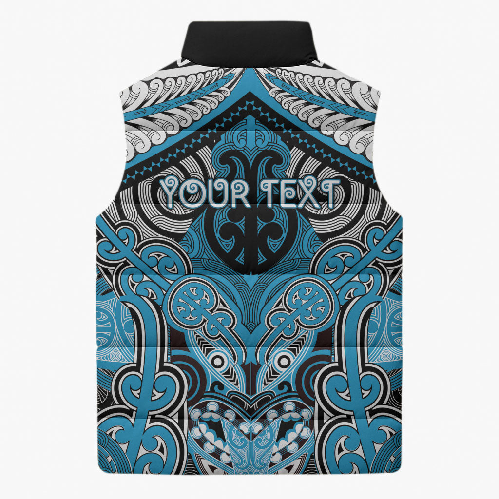 Aotearoa Iwi Ngati Porou Personalised Sleeveless Puffer Jacket Maori Kowhaiwhai Pattern LT19 - Polynesian Pride