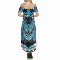 Aotearoa Iwi Ngati Porou Personalised Summer Maxi Dress Maori Kowhaiwhai Pattern LT19 - Polynesian Pride