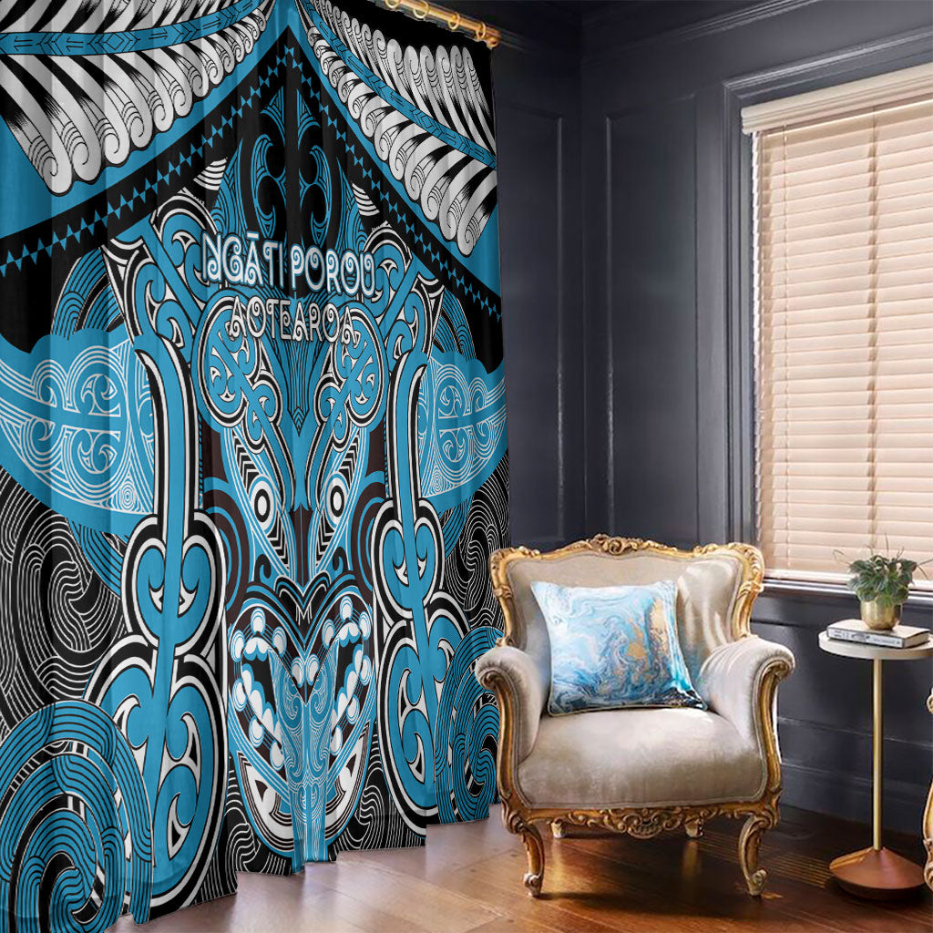 Aotearoa Iwi Ngati Porou Window Curtain Maori Kowhaiwhai Pattern LT19 - Polynesian Pride