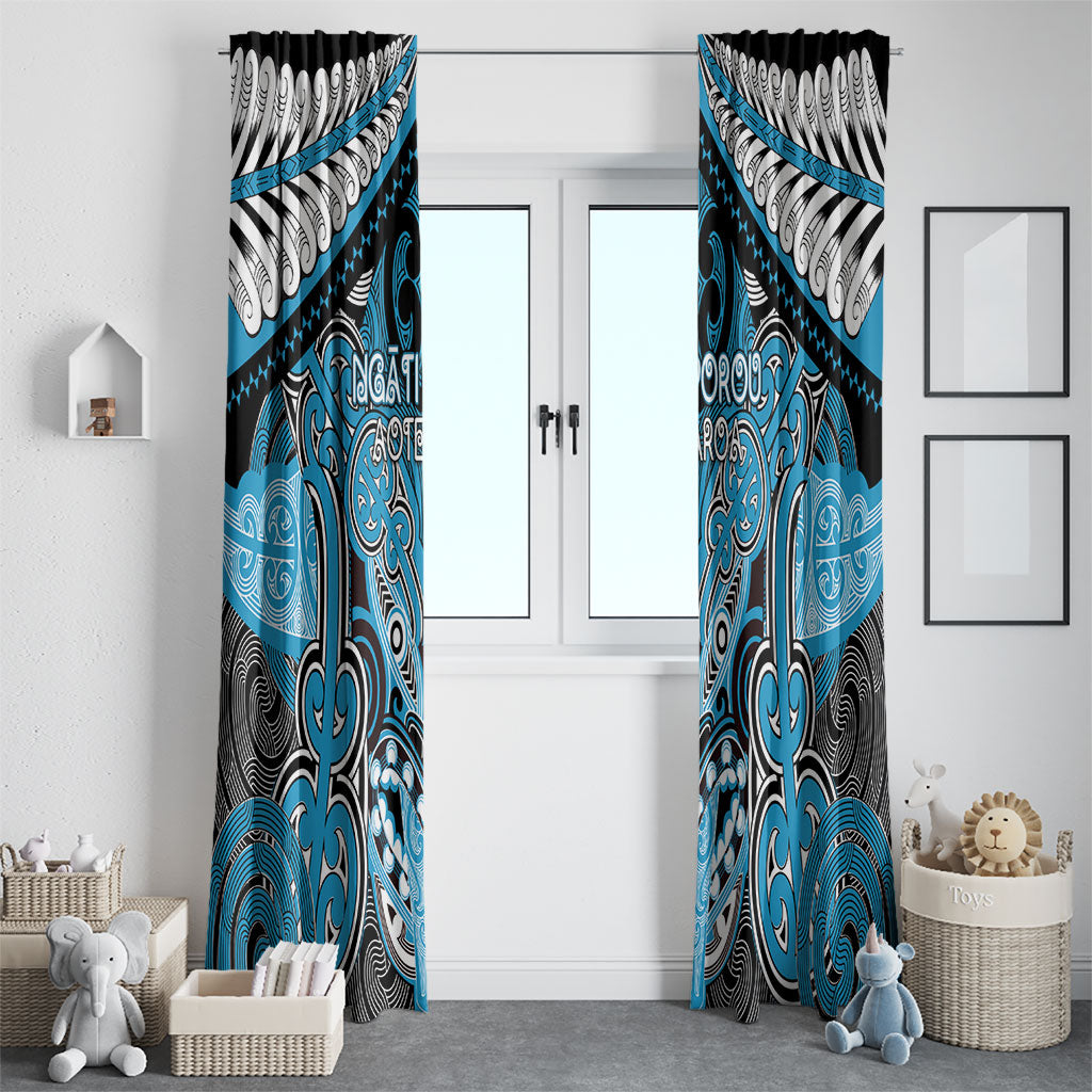 Aotearoa Iwi Ngati Porou Window Curtain Maori Kowhaiwhai Pattern LT19 - Polynesian Pride