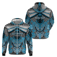 Aotearoa Iwi Ngati Porou Personalised Zip Hoodie Maori Kowhaiwhai Pattern LT19 - Polynesian Pride