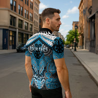 Aotearoa Iwi Ngati Porou Personalised Zipper Polo Shirt Maori Kowhaiwhai Pattern LT19 - Polynesian Pride