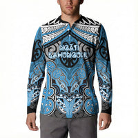 Aotearoa Iwi Ngati Kahungunu Personalised Button Sweatshirt Maori Kowhaiwhai Pattern