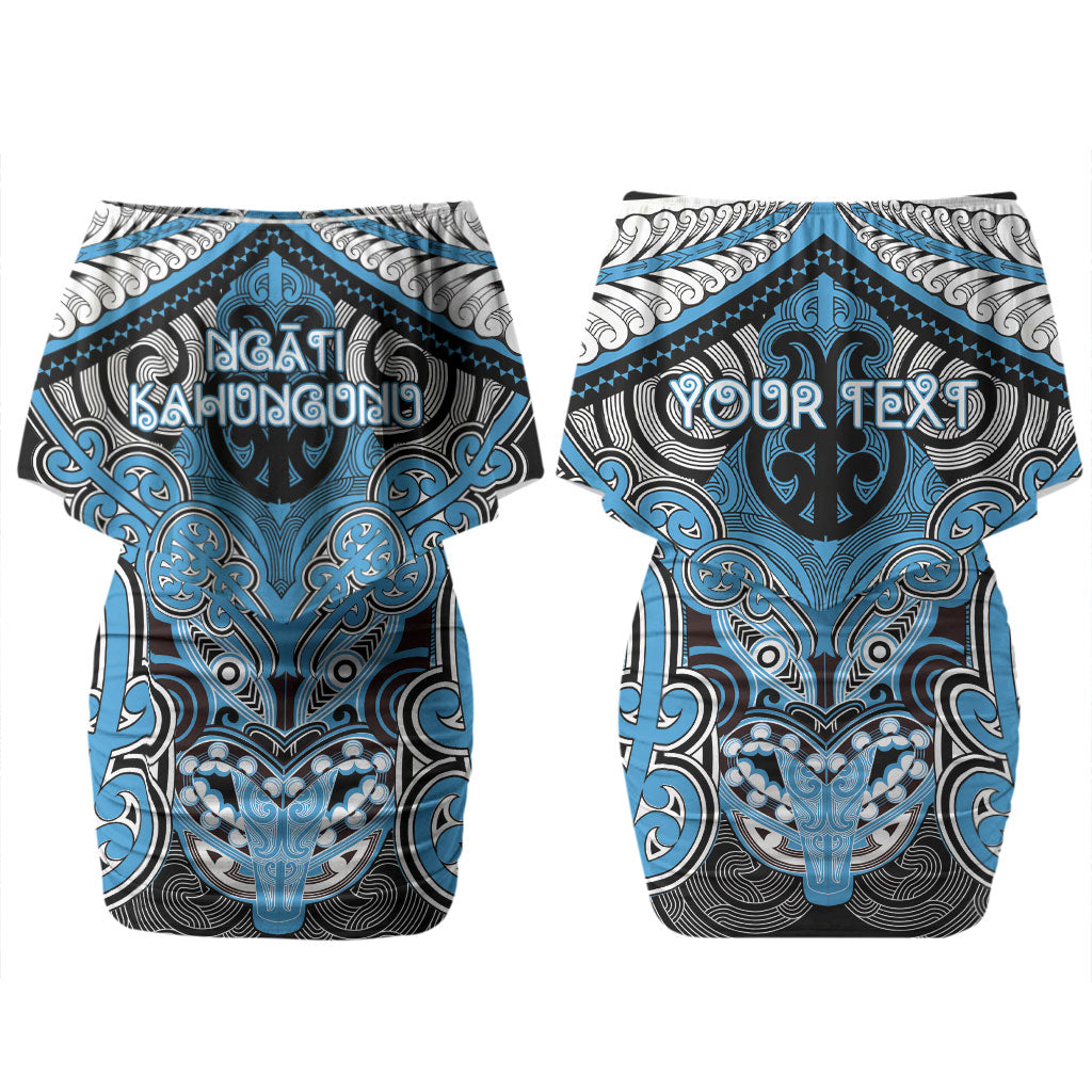 Aotearoa Iwi Ngati Kahungunu Personalised Couples Matching Off Shoulder Short Dress and Hawaiian Shirt Maori Kowhaiwhai Pattern LT19 - Polynesian Pride