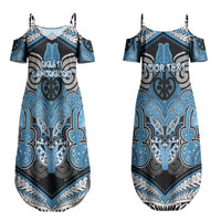 Aotearoa Iwi Ngati Kahungunu Personalised Couples Matching Summer Maxi Dress and Hawaiian Shirt Maori Kowhaiwhai Pattern LT19 - Polynesian Pride