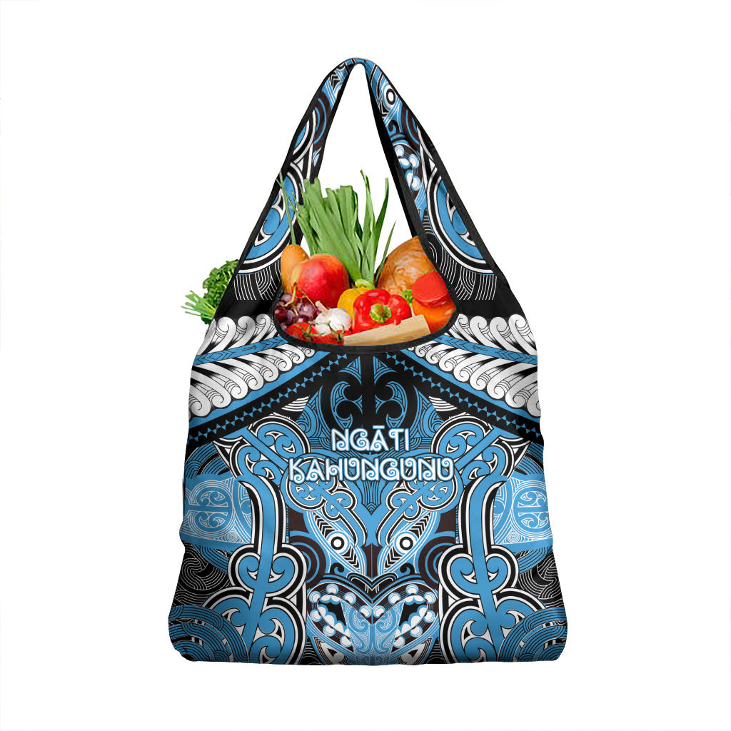 Aotearoa Iwi Ngati Kahungunu Grocery Bag Maori Kowhaiwhai Pattern LT19 1-pack One Size Blue - Polynesian Pride
