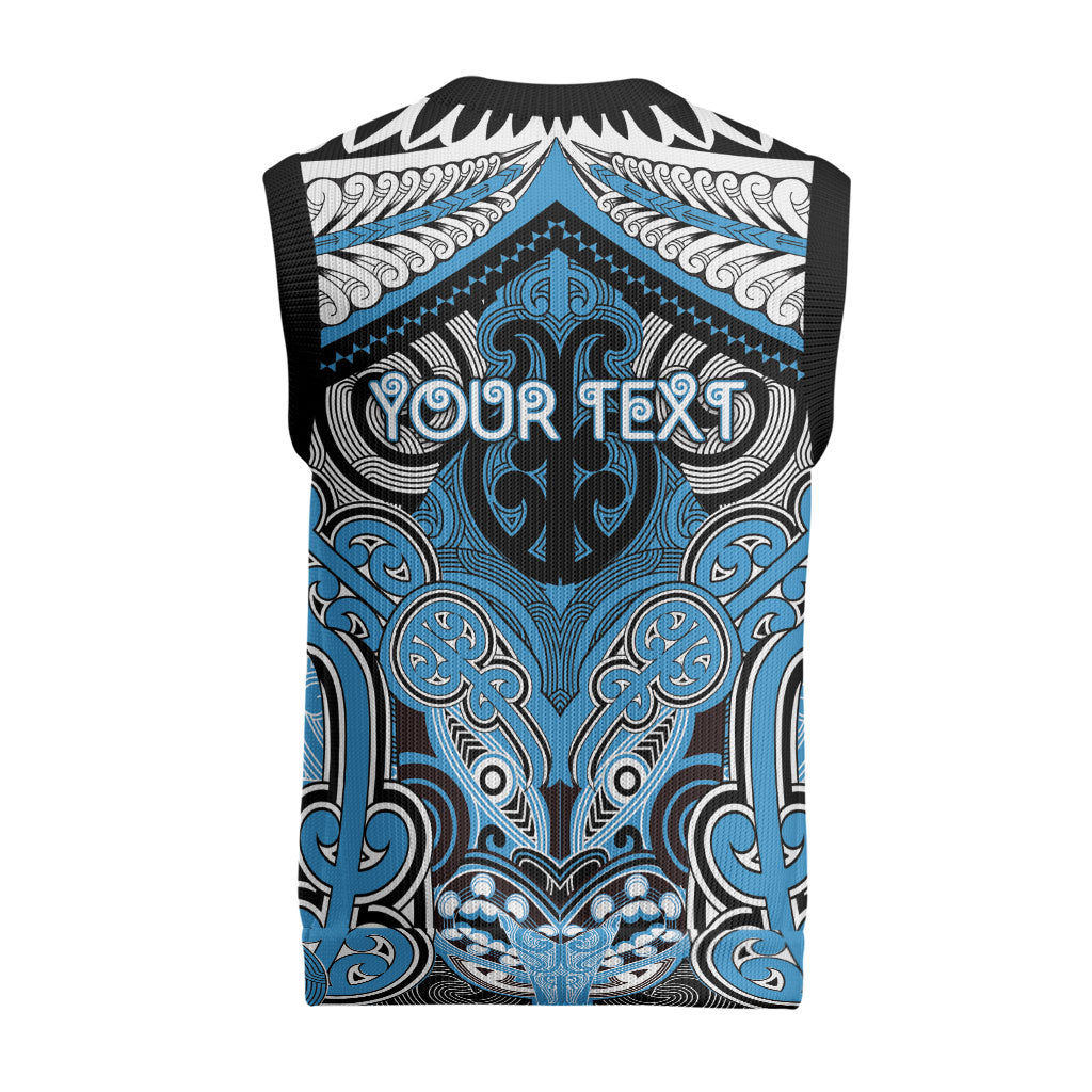 Aotearoa Iwi Ngati Kahungunu Personalised Christmas Knitted V-Neck Vest Maori Kowhaiwhai Pattern LT19 - Polynesian Pride