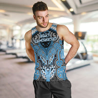 Aotearoa Iwi Ngati Kahungunu Personalised Men Tank Top Maori Kowhaiwhai Pattern LT19 Blue - Polynesian Pride