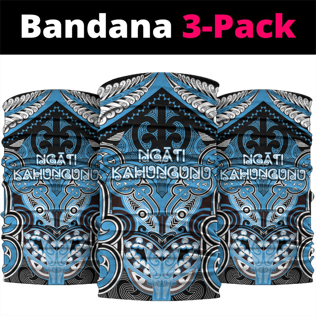 Aotearoa Iwi Ngati Kahungunu Neck Gaiter Maori Kowhaiwhai Pattern LT19 package One Size: 25*50cm Blue - Polynesian Pride