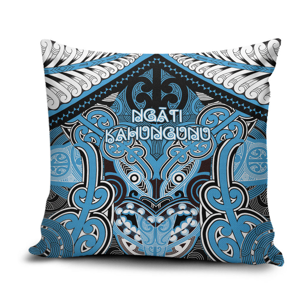 Aotearoa Iwi Ngati Kahungunu Pillow Cover Maori Kowhaiwhai Pattern LT19 Blue - Polynesian Pride