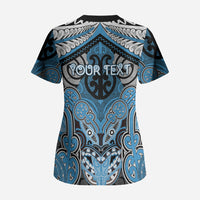 Aotearoa Iwi Ngati Kahungunu Personalised Scrub Top Maori Kowhaiwhai Pattern LT19 - Polynesian Pride