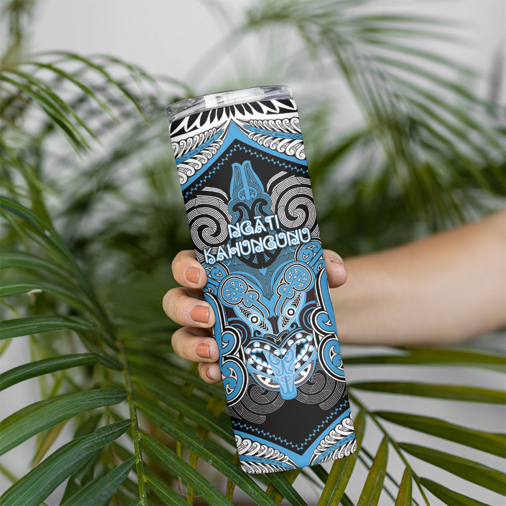 Aotearoa Iwi Ngati Kahungunu Personalised Skinny Tumbler Maori Kowhaiwhai Pattern LT19 - Polynesian Pride