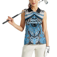 Aotearoa Iwi Ngati Kahungunu Personalised Women Sleeveless Polo Shirt Maori Kowhaiwhai Pattern LT19 - Polynesian Pride