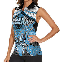 Aotearoa Iwi Ngati Kahungunu Personalised Women Sleeveless Polo Shirt Maori Kowhaiwhai Pattern LT19 - Polynesian Pride
