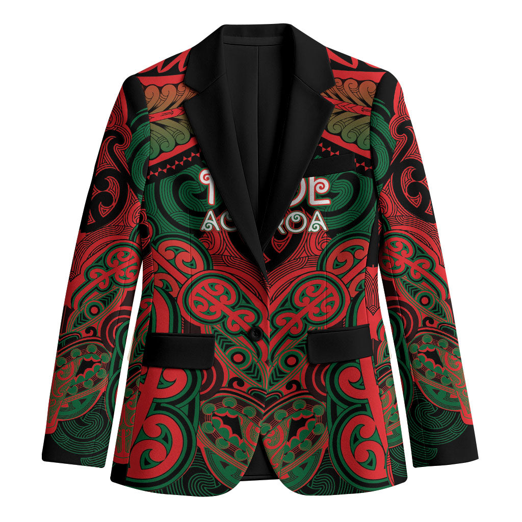 Aotearoa Iwi Tuhoe Personalised Blazer Maori Kowhaiwhai Pattern LT19 Unisex Red - Polynesian Pride