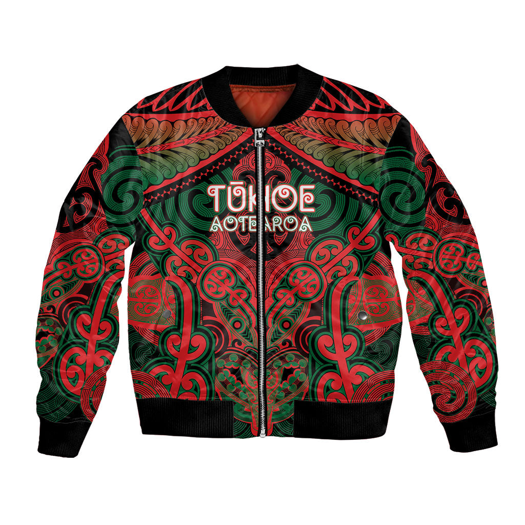 Aotearoa Iwi Tuhoe Personalised Bomber Jacket Maori Kowhaiwhai Pattern