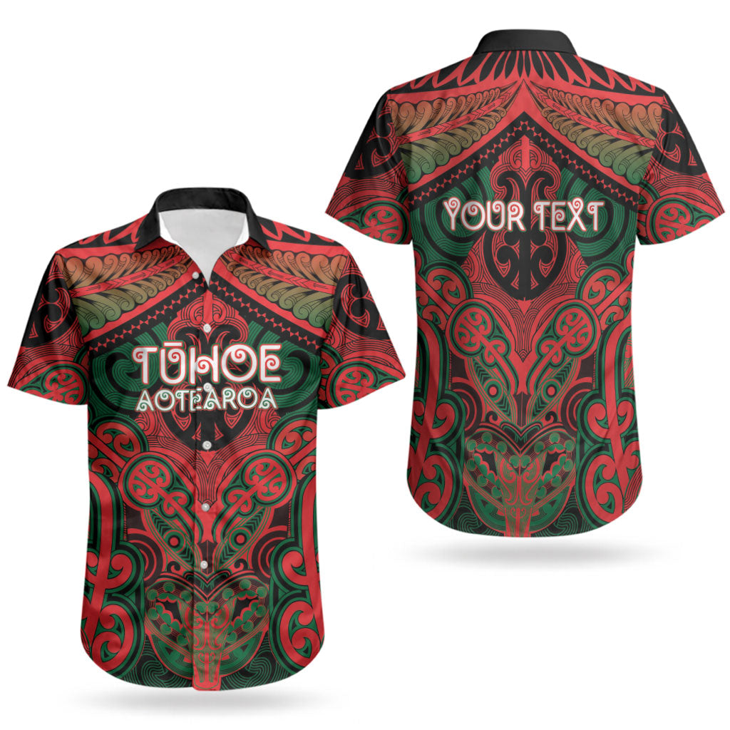 Aotearoa Iwi Tuhoe Personalised Couples Matching Short Sleeve Bodycon Dress and Hawaiian Shirt Maori Kowhaiwhai Pattern LT19 - Polynesian Pride