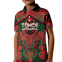 Aotearoa Iwi Tuhoe Personalised Kid Polo Shirt Maori Kowhaiwhai Pattern