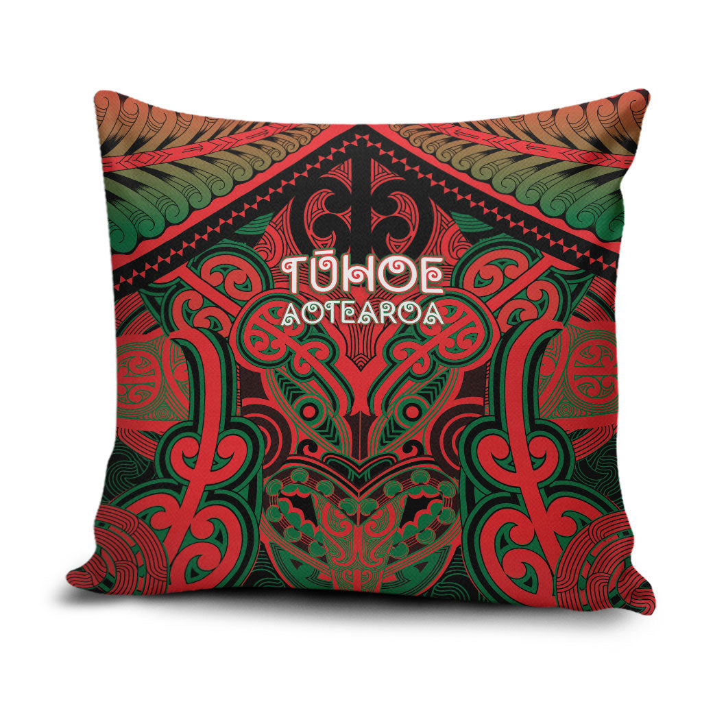 Aotearoa Iwi Tuhoe Pillow Cover Maori Kowhaiwhai Pattern LT19 Red - Polynesian Pride