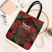 Aotearoa Iwi Tuhoe Tote Bag Maori Kowhaiwhai Pattern LT19 Black Strap One Size Red - Polynesian Pride