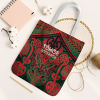 Aotearoa Iwi Tuhoe Tote Bag Maori Kowhaiwhai Pattern LT19 White Strap One Size Red - Polynesian Pride