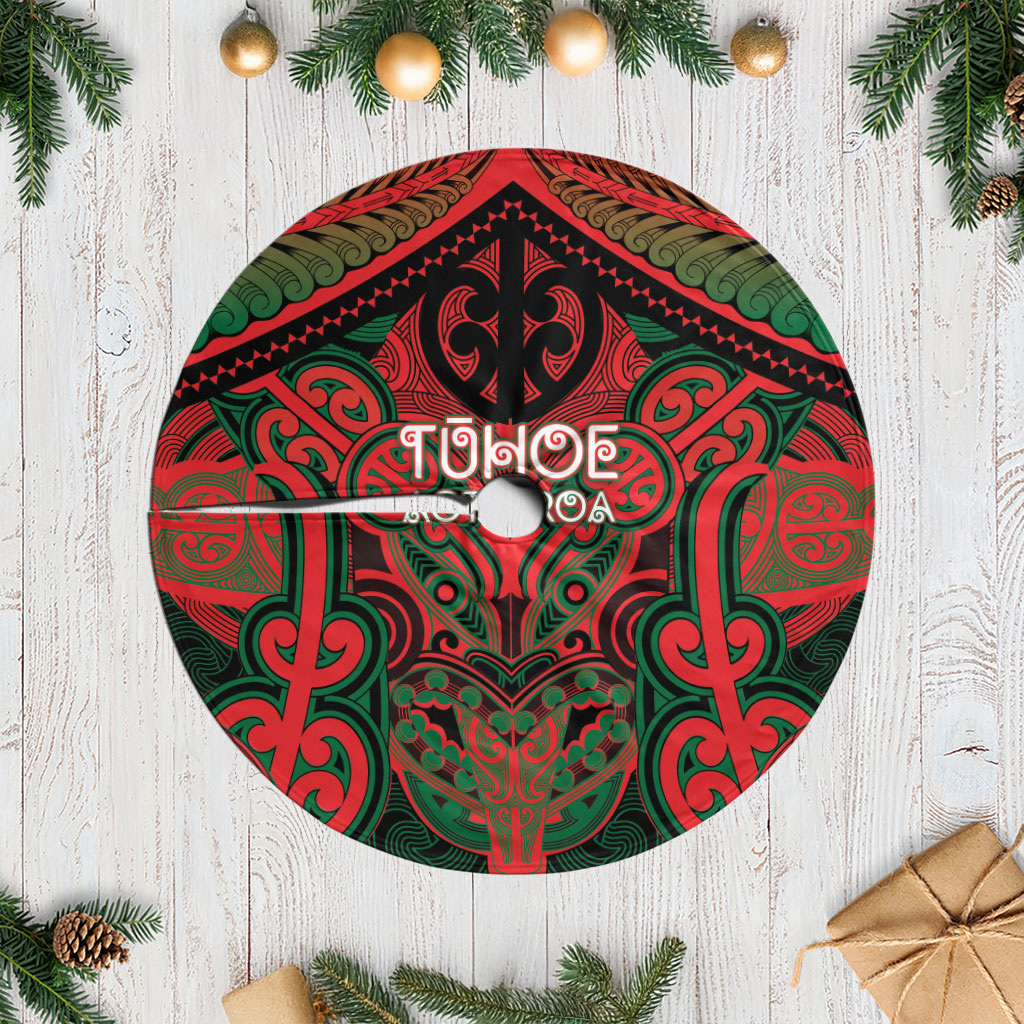 Aotearoa Iwi Tuhoe Tree Skirt Maori Kowhaiwhai Pattern LT19 Casual Red - Polynesian Pride