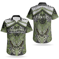 Aotearoa Iwi Whakatohea Personalised Couples Matching Long Sleeve Bodycon Dress and Hawaiian Shirt Maori Kowhaiwhai Pattern LT19 - Polynesian Pride