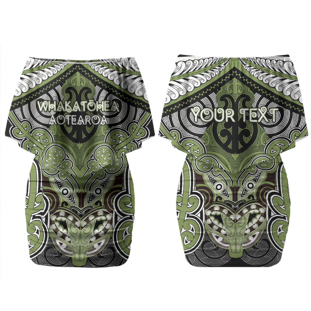 Aotearoa Iwi Whakatohea Personalised Couples Matching Off Shoulder Short Dress and Long Sleeve Button Shirt Maori Kowhaiwhai Pattern LT19 - Polynesian Pride