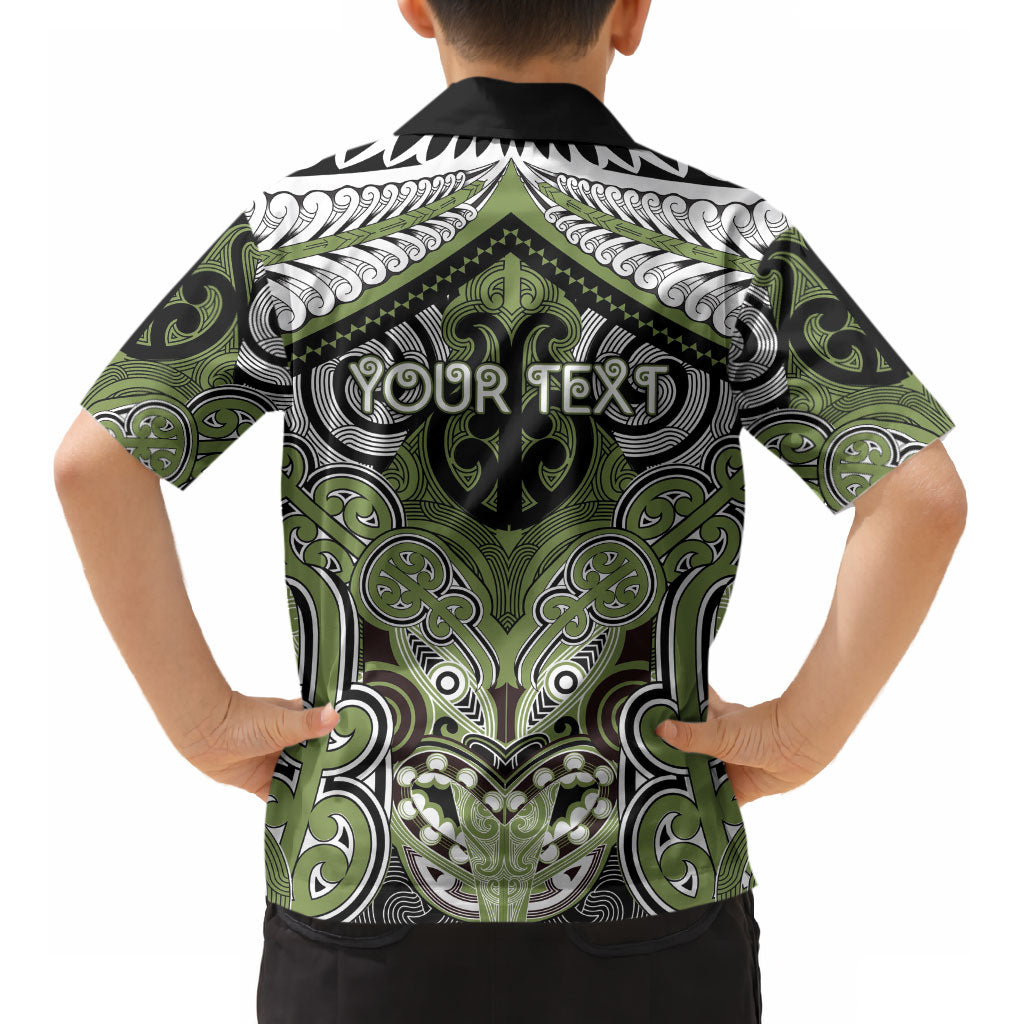 Aotearoa Iwi Whakatohea Personalised Kid Hawaiian Shirt Maori Kowhaiwhai Pattern