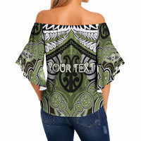 Aotearoa Iwi Whakatohea Personalised Off Shoulder Wrap Waist Top Maori Kowhaiwhai Pattern