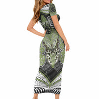 Aotearoa Iwi Whakatohea Personalised Short Sleeve Bodycon Dress Maori Kowhaiwhai Pattern
