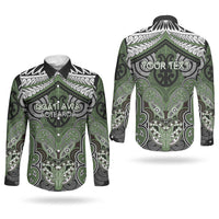 Aotearoa Iwi Ngati Awa Personalised Couples Matching Mermaid Dress and Long Sleeve Button Shirt Maori Kowhaiwhai Pattern LT19 - Polynesian Pride