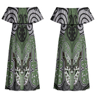 Aotearoa Iwi Ngati Awa Personalised Couples Matching Off Shoulder Maxi Dress and Hawaiian Shirt Maori Kowhaiwhai Pattern LT19 - Polynesian Pride