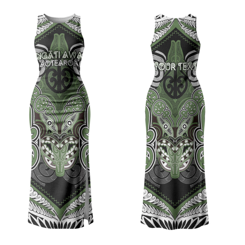 Aotearoa Iwi Ngati Awa Personalised Couples Matching Tank Maxi Dress and Hawaiian Shirt Maori Kowhaiwhai Pattern LT19 - Polynesian Pride