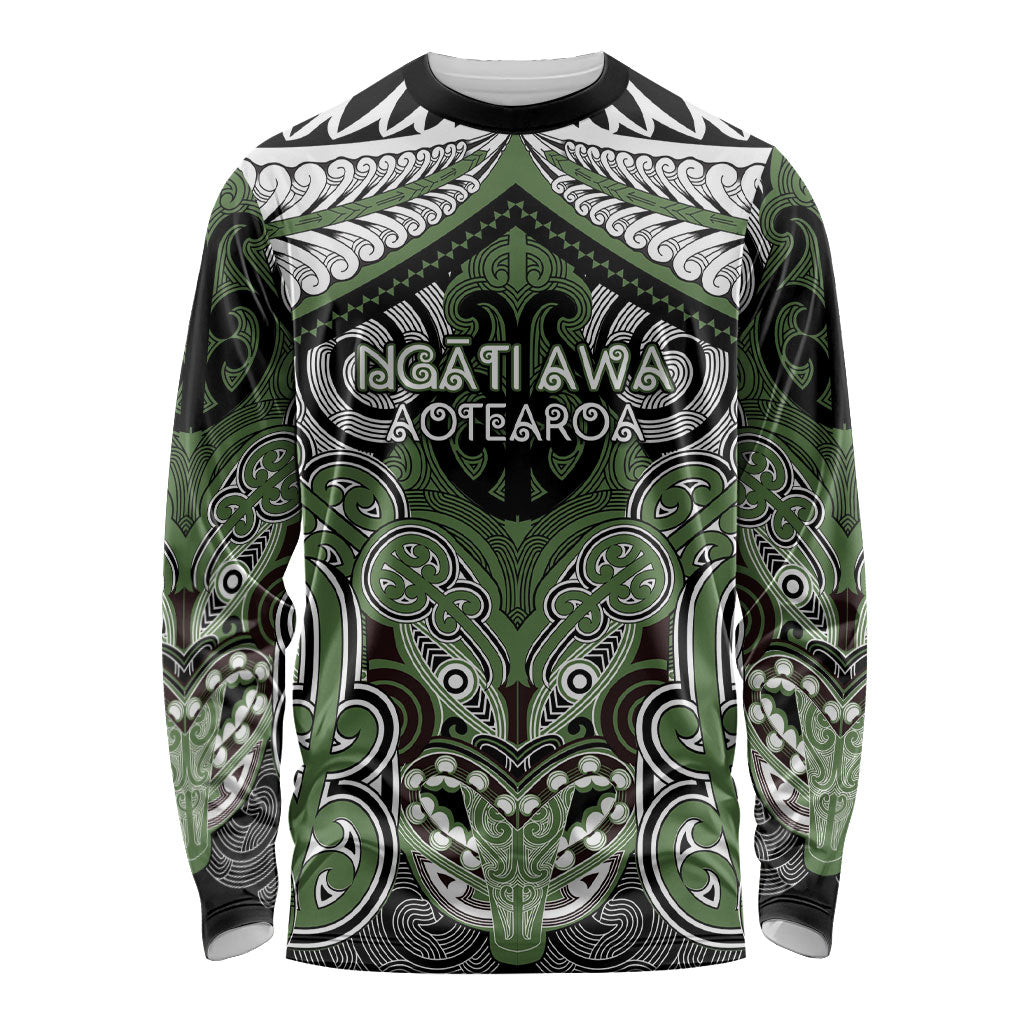 Aotearoa Iwi Ngati Awa Personalised Long Sleeve Shirt Maori Kowhaiwhai Pattern