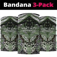 Aotearoa Iwi Ngati Awa Neck Gaiter Maori Kowhaiwhai Pattern LT19 package One Size: 25*50cm Green - Polynesian Pride