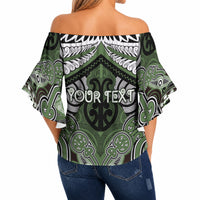 Aotearoa Iwi Ngati Awa Personalised Off Shoulder Wrap Waist Top Maori Kowhaiwhai Pattern LT19 - Polynesian Pride