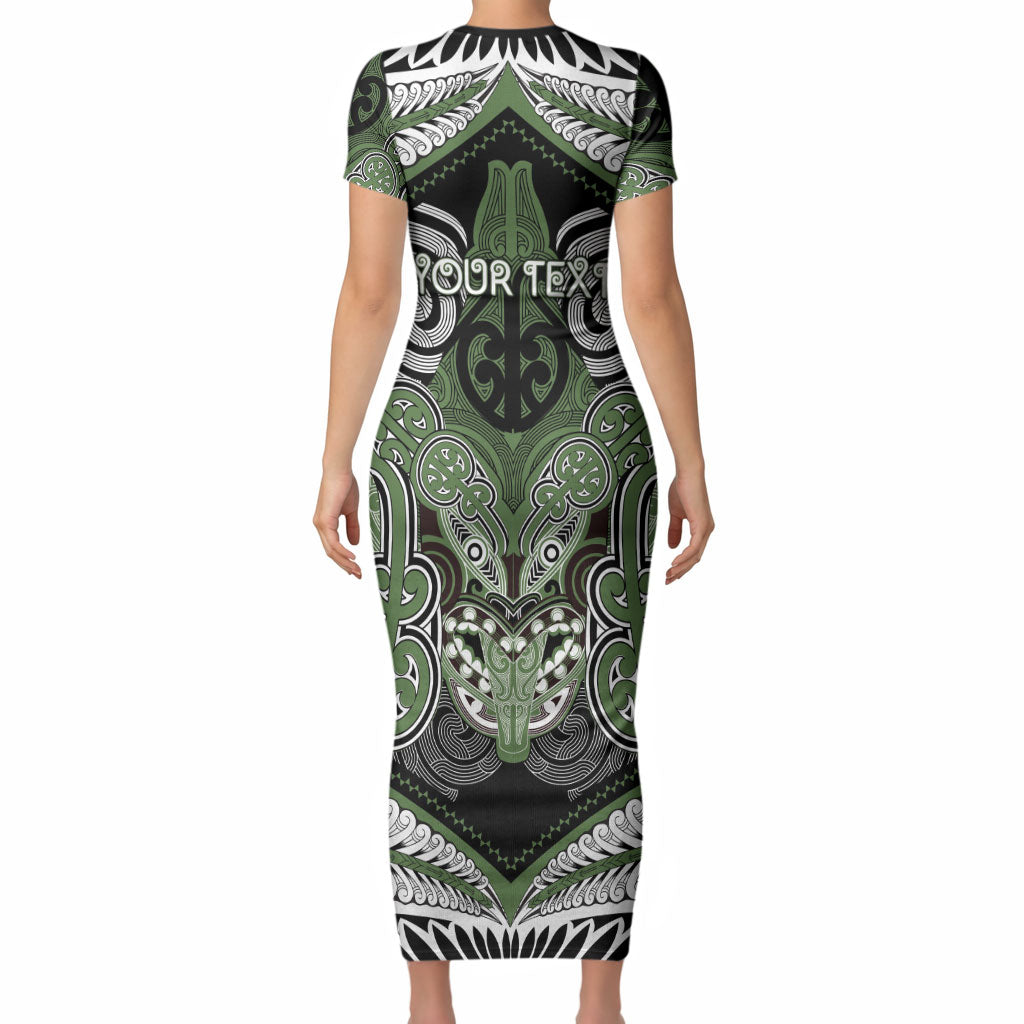 Aotearoa Iwi Ngati Awa Personalised Short Sleeve Bodycon Dress Maori Kowhaiwhai Pattern