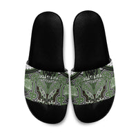 Aotearoa Iwi Ngati Awa Slide Sandals Maori Kowhaiwhai Pattern LT19 Green - Polynesian Pride