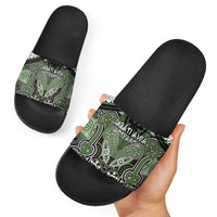 Aotearoa Iwi Ngati Awa Slide Sandals Maori Kowhaiwhai Pattern LT19 - Polynesian Pride