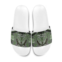 Aotearoa Iwi Ngati Awa Slide Sandals Maori Kowhaiwhai Pattern LT19 Green - Polynesian Pride