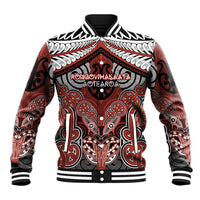Aotearoa Iwi Rongowhakaata Personalised Baseball Jacket Maori Kowhaiwhai Pattern LT19 Unisex Red - Polynesian Pride