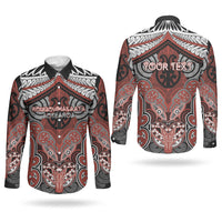 Aotearoa Iwi Rongowhakaata Personalised Couples Matching Tank Maxi Dress and Long Sleeve Button Shirt Maori Kowhaiwhai Pattern LT19 - Polynesian Pride