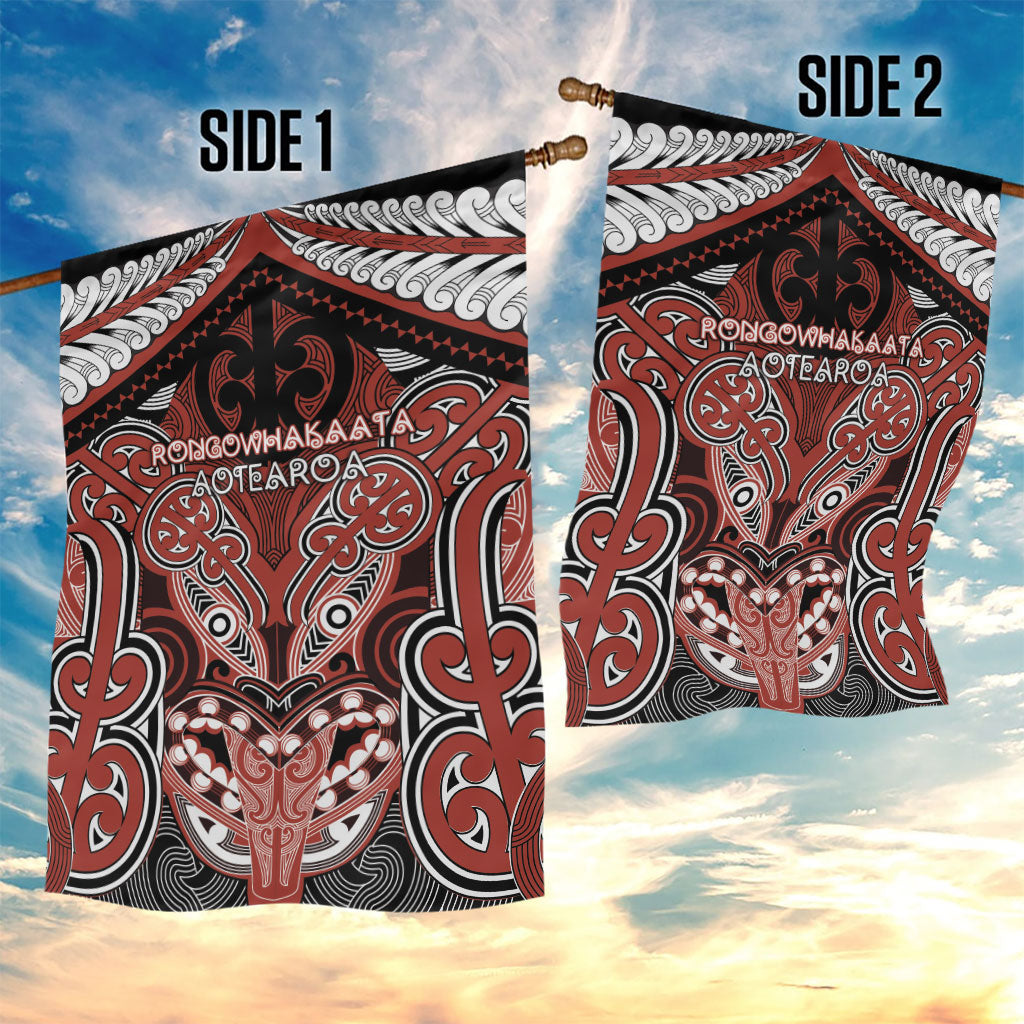 Aotearoa Iwi Rongowhakaata Garden Flag Maori Kowhaiwhai Pattern LT19 - Polynesian Pride