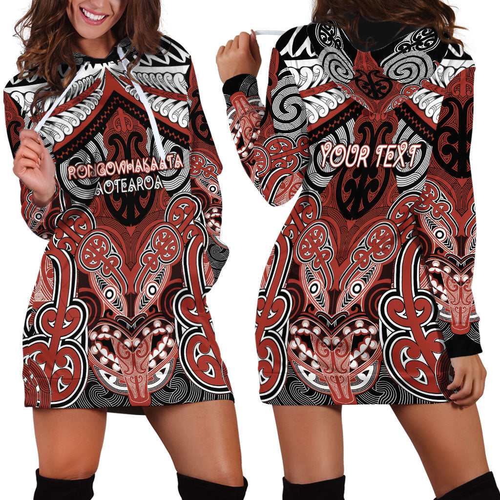 Aotearoa Iwi Rongowhakaata Personalised Hoodie Dress Maori Kowhaiwhai Pattern LT19 - Polynesian Pride