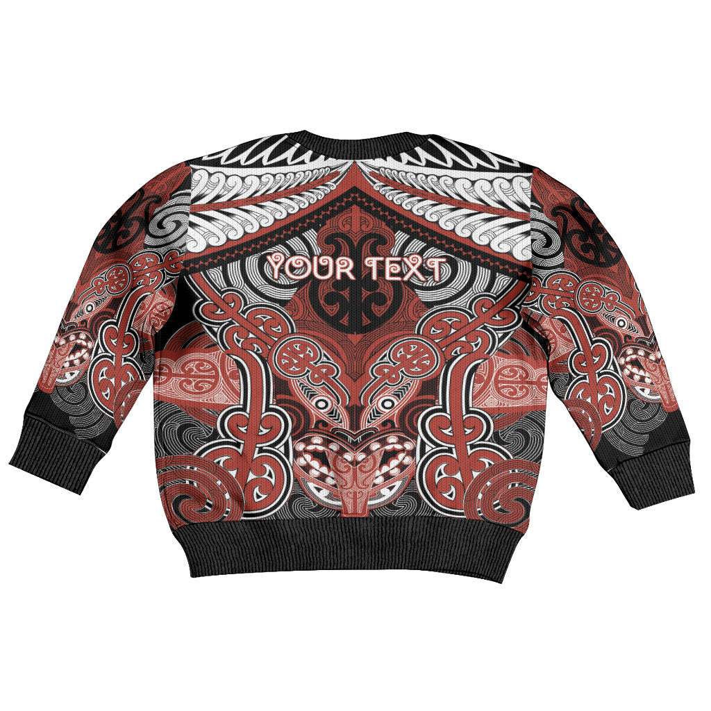 Aotearoa Iwi Rongowhakaata Personalised Kid Ugly Christmas Sweater Maori Kowhaiwhai Pattern LT19 - Polynesian Pride