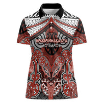Aotearoa Iwi Rongowhakaata Personalised Women Polo Shirt Maori Kowhaiwhai Pattern LT19 Female Red - Polynesian Pride