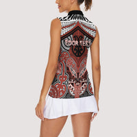Aotearoa Iwi Rongowhakaata Personalised Women Sleeveless Polo Shirt Maori Kowhaiwhai Pattern LT19 - Polynesian Pride