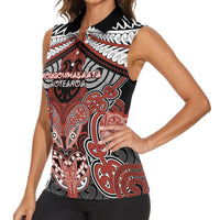 Aotearoa Iwi Rongowhakaata Personalised Women Sleeveless Polo Shirt Maori Kowhaiwhai Pattern LT19 - Polynesian Pride